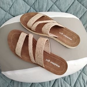 Madden Girl Raffia Nude sandals size 8.5 New no tag